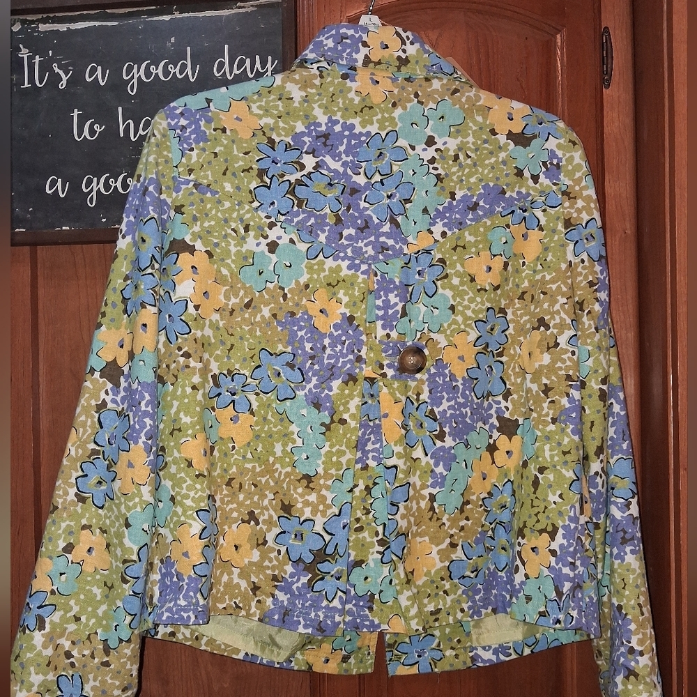 Requirements Linen Blend Multicolor Floral Blazer In A Ladies Size Small. EUC - Picture 7 of 7